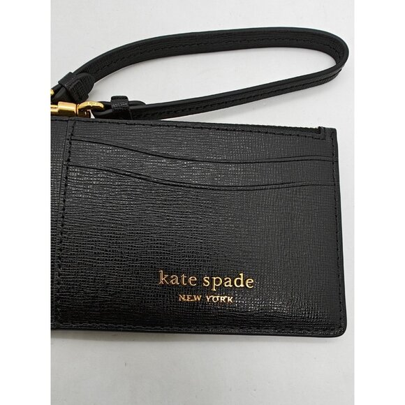 Kate Spade NY Morgan saffiano leather women's cardcase carholder wallet -BLACK - Picture 7 of 11